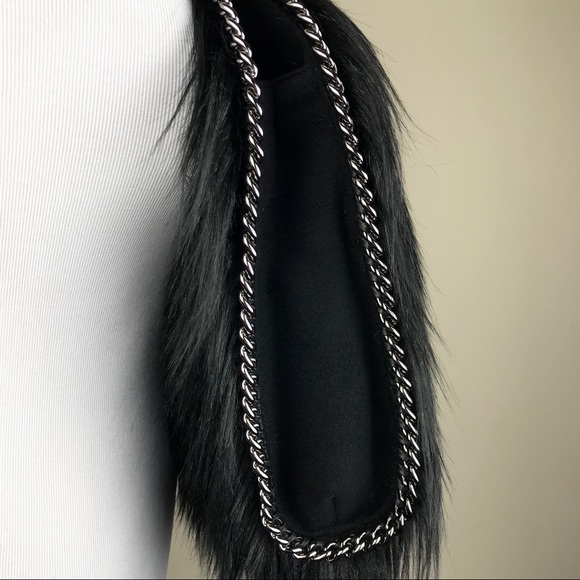 Stella McCartney Black Alter Faux Fur Tote Bag - Picture 2 of 8